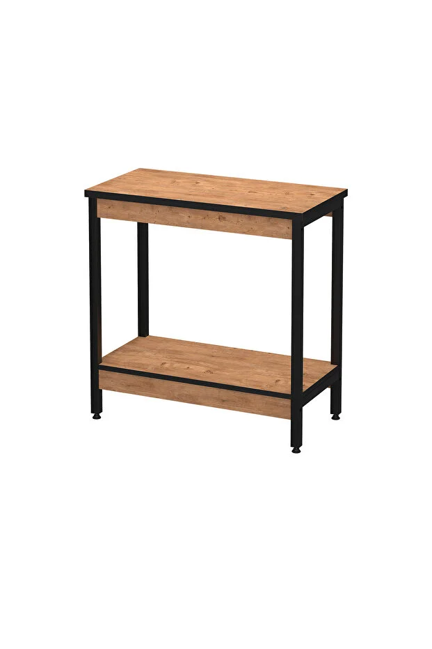 Akvaryum Sehpası Yan Sehpa Metal Ayaklı Sehpa 80 x 40 Cm Çam